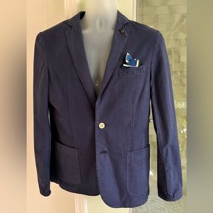 Scotch & Soda Navy Cotton/Linen Blazer. Size M/48 EU.